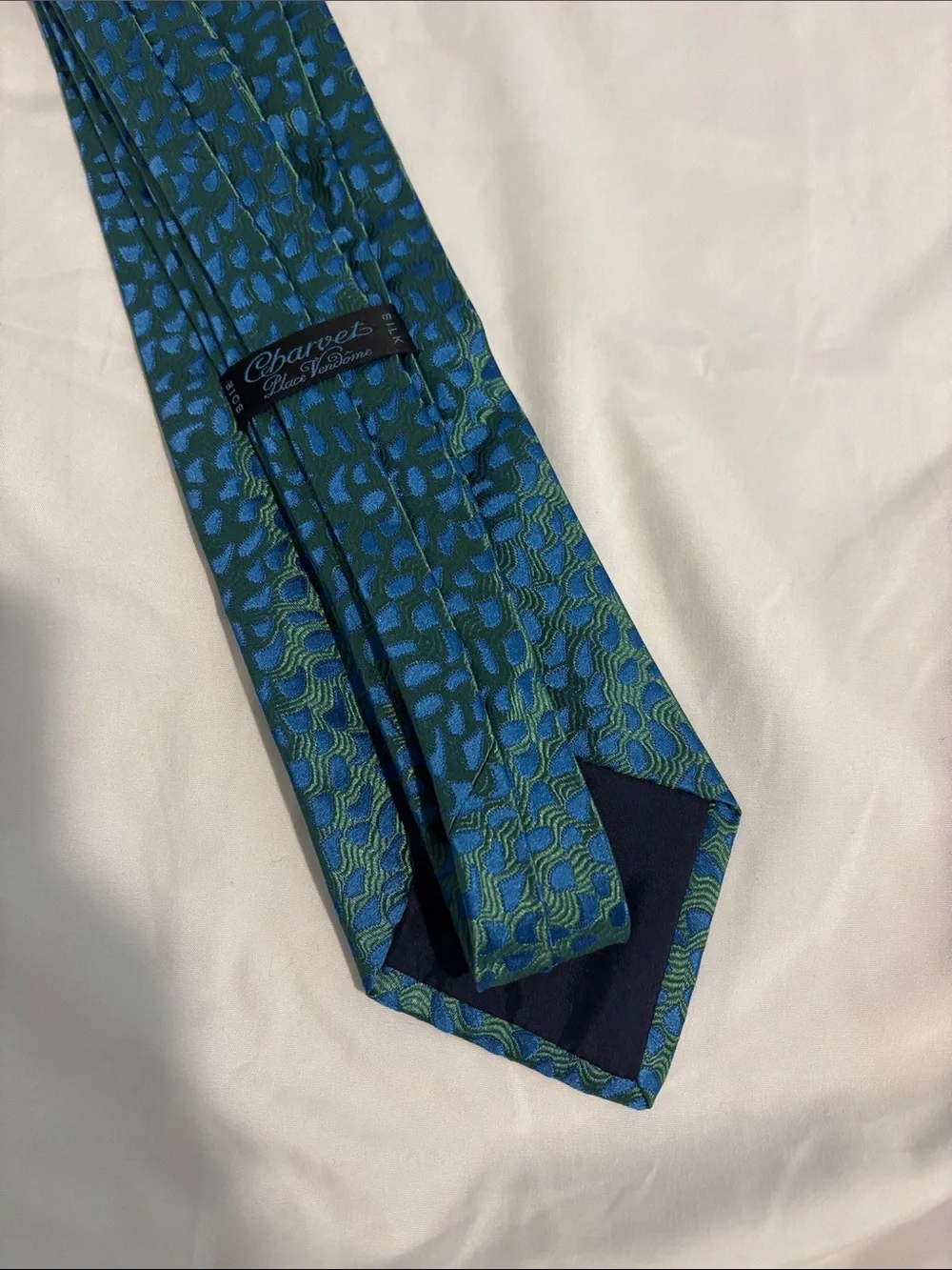 Charvet Classic Men's Blue Green Patterned Tie